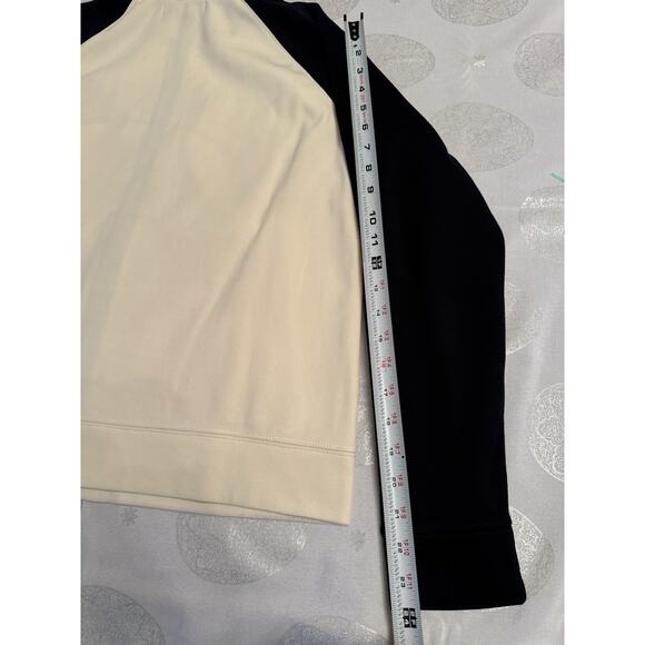 Lauren Ralph Lauren Zip Up Jacket Crest Cream Black Women's Large Ivory - Picture 9 of 10